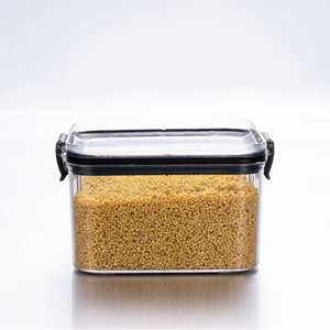 Dust Resistant square Transparent Plastic sealed Jar Food Grade Kitchen <b>Storage</b> <b>Box</b> for Grains Dry Goods Tidying - Product Image 6