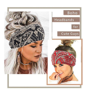 ワイドバンダナヘアスカーフ花柄アフリカンヘッドバンド女性用結び目なしスリップヘッドバンドターバンヘッドバンドヘアアクセサリー - Product Image 3