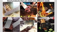 Gadget de cuisine professionnel en acier inoxydable manche en bois barbecue gril Pizza Burger Turner plaque chauffante longue spatule en métal spatule à steak