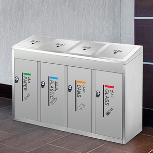Oem produzione di <span class=keywords><strong>disegno</strong></span> in acciaio inossidabile riciclare bidone della spazzatura per la classificazione del centro commerciale bidone della spazzatura - Product Image 5