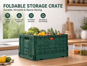 HUADING 600*400*300mm Caisse en plastique pliable empilable <span class=keywords><strong>de</strong></span> qualité alimentaire PP pour la <span class=keywords><strong>livraison</strong></span> sur le marché <span class=keywords><strong>de</strong></span> gros - Product Image 2