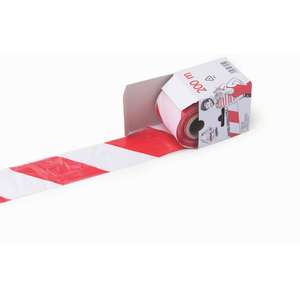 Cinta de precaución en blanco y negro 7 cm H X 200 Mt Material PE con función impresa - Product Image 1