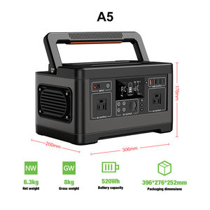 Station d'alimentation portable 500W 520Wh pour l'extérieur, onde sinusoïdale pure, contrôleur MPPT au lithium, générateur solaire avec panneau solaire 100W - Product Image 2