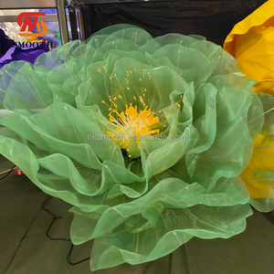SMOOTH Green Big Peony Giant <b>Standing</b> Silk Organza Poppy Flowers Wedding Event Party <b>Backdrop</b> Decor - Product Image 1