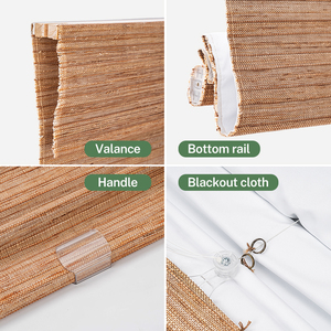 100% Natural Jute <strong>Bamboo</strong> Woven Modern Plain Sunshade Window <strong>Blind</strong> Customized Cordless <strong>Bamboo</strong> Roll Luxury Home Decor - Product Image 3