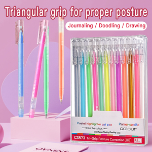 Ensemble de stylos surligneurs de grande capacité 12 couleurs pastel pour l'art, croquis peints à la main et compte de main en gel à l'école et au bureau - Product Image 2