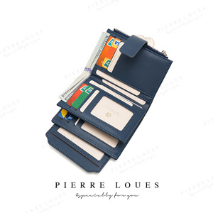 Cartera de Microfibra Pierre Loues con Múltiples Ranuras para Tarjetas, Color Azul Oscuro, para Uso Diario de Mujer - Product Image 2