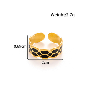 MaiNa Chic <span class=keywords><strong>Duo</strong></span> <span class=keywords><strong>de</strong></span> bagues en acier inoxydable plaqué or 18 carats avec motif nid d'abeille pour <span class=keywords><strong>femme</strong></span> - Product Image 5