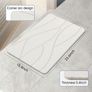 Tapis de bain en diatomite à séchage rapide, design personnalisé, moderne, écologique, avec motif géométrique pour la salle de bain - Product Image 2