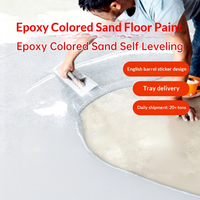 Peinture de sol autolissante en époxy marbré avec sable coloré, résistante à l'usure, couleur personnalisée, pour sols en ciment domestiques et extérieurs