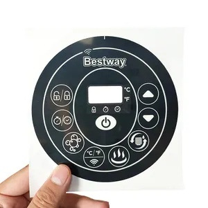 Customizable Adhesive Die Cut embossed Equipment Control Keypad graphic overlay sticker panel label
