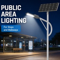 Lampadaire solaire multi-options d'alimentation, avec réglage du temps d'éclairage, pour l'éclairage résidentiel des allées, des jardins, des chemins et des arrêts de bus