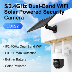 Kamera Keamanan <span class=keywords><strong>CCTV</strong></span> IP Tenaga Surya 1080P Luar Ruangan dengan Aplikasi TUYA, Pengawasan 24/7, Tahan Air, PTZ, Audio Dua Arah, Kartu TF, Kartu SD, CMOS - Product Image 2