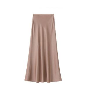 2025 Spring <b>Summer</b> Satin High Waist Fish Tail <b>Skirt</b> for Women Slim Fit Acetate Draped Midi <b>Skirt</b> - Product Image 6