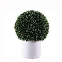 Bonsaï en boule de gazon, fausse verdure de buis, plante artificielle de cèdre, arbre topiaire pour la décoration intérieure et extérieure