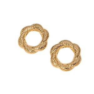 Nuovi Orecchini a Perno in Acciaio Inossidabile Stile Europeo e Americano, Versatili e alla Moda, Popolare Design a Fiore <span class=keywords><strong>Martellato</strong></span> - Product Image 5