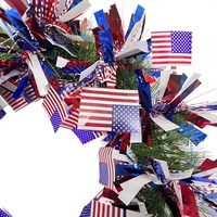 Großhandel Grenzüberschreitende Weihnachts- und Neujahrsdekoration Bunter Gürtel Party Einkaufszentrum Fensterkranz Amerikanische Flagge Band