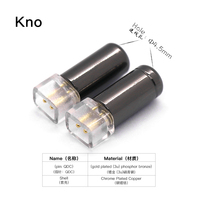 Adaptateur audio RCA plaqué or 2 broches Kno, neuf, en bronze phosphoreux, sortie AC, connecteur pour écouteurs 3,5 mm, trou de broche 0,78 mm, court 4 mm