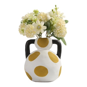 Ensemble de vases et de contenants à fleurs en céramique émaillée à <span class=keywords><strong>la</strong></span> main, style européen, luxe léger, couleur crème, motif brisé, grand format, pour lait ou fleurs - Product Image 5
