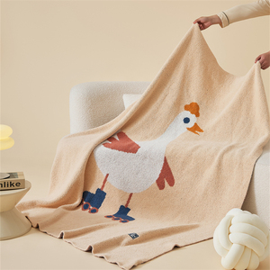 BGS Nieuwe <span class=keywords><strong>2026</strong></span> Luxe Pluche Eend Zachte Gebreide Dekbed 100% Polyester Microvezel Decoratief Huis Kantoor Schattig Winter - Product Image 1