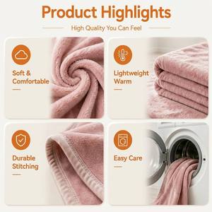 Maßgefertigte Einfarbige Rosa Flanell-Strickdecke Alle Größen Weich Gemütlich Warm Leichtgewichtig für Zuhause Hotel Büro Großhandel OEM Fabrikpreis - Product Image 4
