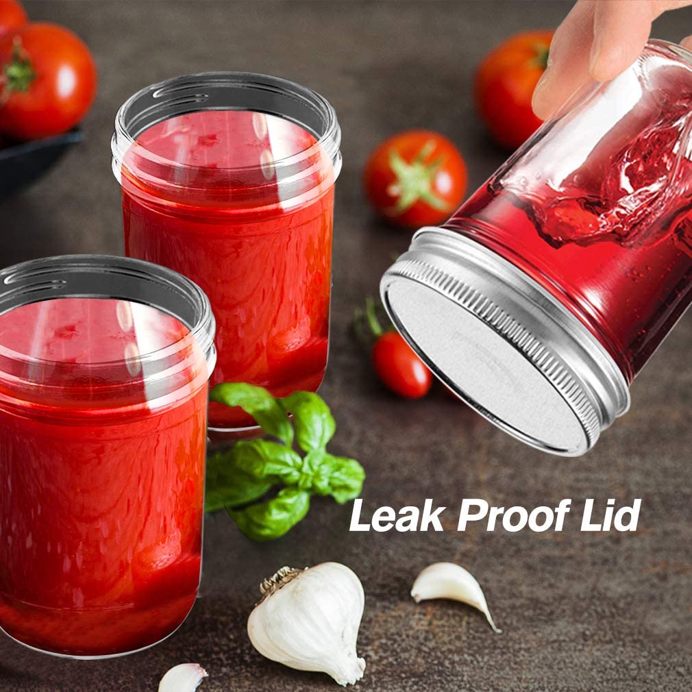 Custom package Mason Jars 16 OZ with Airtight lid Glass Canning Mason Jars