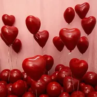 50 ballons en forme de cœur rouge de 10 pouces, ballons en latex gonflables, logo personnalisé, décoration pour la Saint-Valentin, mariage, fête, anniversaire