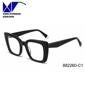 Gafas de Acetato con Lentes Planas, Montura Redonda 51-20-145, Bisagras Metálicas, Protección UV400, Anti-Radiación, Visión Nocturna, Cómodas, Estilo Personalizado, Empaque - Product Image 1