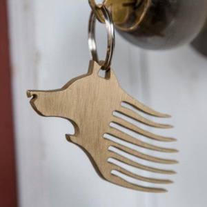 Porte-clés tête de loup en acier inoxydable, ouvre-bouteille multifonction, peigne de poche, outil couleur argent - Product Image 2
