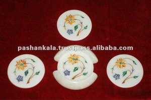 Different Shape White Stone <b>Coaster</b> <b>Set</b> For Home And Restaurant Cafe Decoration Purpose Very Exclusive Elegant Designs For Gifts - Product Image 2