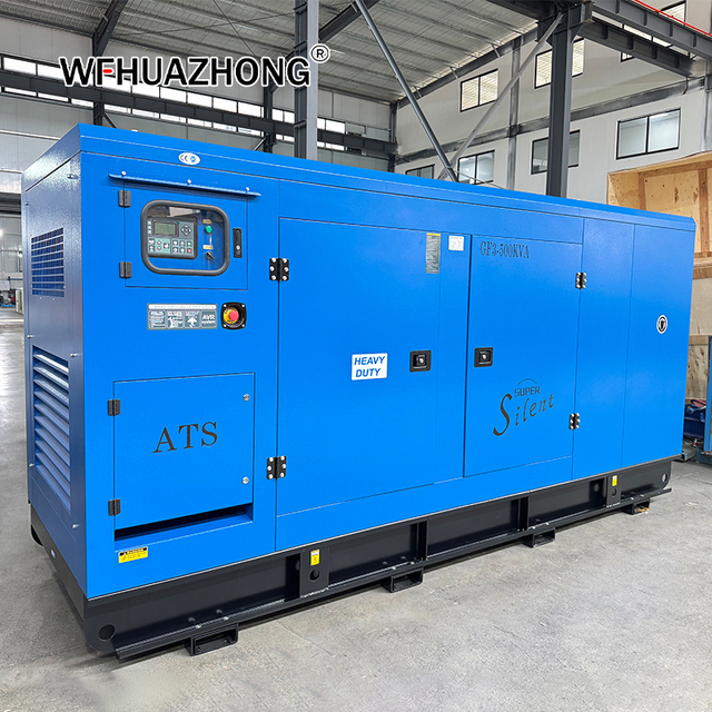 Professional 400kW 500kW 500kVA Silent Diesel Generator Set ATS Weichai Engine 12V DC Electric Start Soundproof Canopy for
