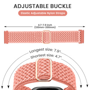 Vente chaude Boucle Réglable Ordinaire Nylon Élastique Vague Bracelet pour <span class=keywords><strong>Fitbit</strong></span> Versa1 Versa 2 Lite Édition Spéciale Bracelet de Montre Intelligente - Product Image 4