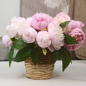 ช่อดอกโบตั๋นประดิษฐ์สีชมพูจาก Yihua Floral Art ดอกไม้ผ้าไหมทำมือ ของตกแต่งบ้าน อุปกรณ์ประกอบฉากถ่ายภาพ - Product Image 4
