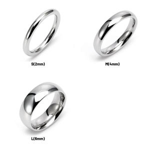 <strong>Titanium</strong> Steel <strong>Rings</strong> for Women <strong>Men</strong> High Polish Plain Dome Silver/Gold/Rose Gold Wedding Band Comfort Fit - Product Image 3