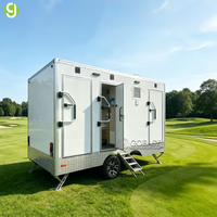 Remorque de toilettes mobiles de luxe personnalisée pour l'extérieur, livrée directement de l'usine Goeasy, avec option climatisation et WC portable