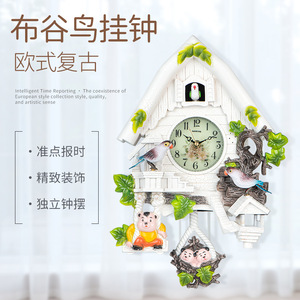 Cuckoo Wall <b>Clock</b> European Style House Shape <b>Battery</b> Powered Living Room Decor Quartz Movement - Product Image 1