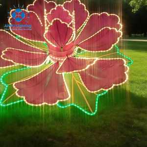 Sculpture géante flottante LED Pivoine Anpu Lighting avec feuilles cinétiques, étanche pour extérieur, pour Noël, Nouvel An et festivals aquatiques - Product Image 2
