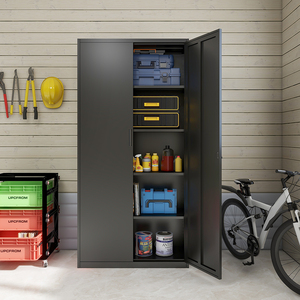 <span class=keywords><strong>Armario</strong></span> archivador ajustable de acero negro moderno para oficina, hogar, escuela, gimnasio y sótano de almacenamiento - Product Image 3