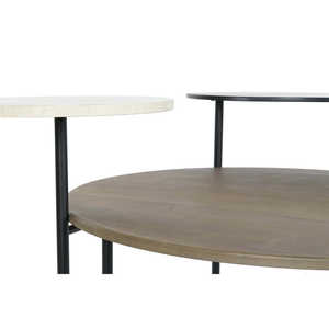 Tavolino da Centro in Metallo e MDF 118X90X61 Nero - Product Image 2