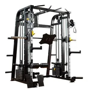 Comprehensive Exercise Gym Fitness Strength Trainer Cable Crossover Squat Rack Multi Function Smith Machine Power Rack Gym