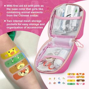Kit di pronto soccorso omologato su misura per 107 piccoli per bambini Kit di pronto soccorso da viaggio per bambini con divertenti bende per auto, casa, <span class=keywords><strong>viaggi</strong></span> - Product Image 5