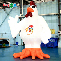 Modèle de poulet gonflable géant de 4 m avec conception 3D gratuite pour la publicité