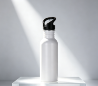 Bouteille d'eau en aluminium par sublimation en gros, 400ml, 500ml, 600ml, 750ml, avec couvercle à paille, bouteille de sport vierge pour impression de logo personnalisé
