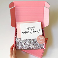 Boîte Cadeau en Carton Ondulé Rose Imprimé sur Mesure avec Logo pour Emballage Cosmétique, Perruque, Courrier et Expédition