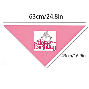 Bandana d'anniversaire pour animaux de compagnie, motif lettres roses, drôle, pour chien et chat, accessoire de fête - Product Image 3