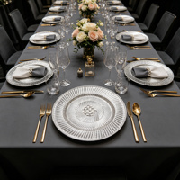 Assiettes de Présentation en Plastique Tressé Style Rotin Durables et Robustes de 13 Pouces pour Mariages, Décoration de Table Bohème et Fournitures de Fête