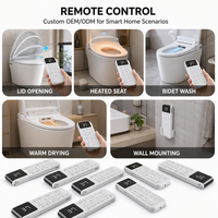 Télécommande intelligente pour toilettes OEM ODM à 20 touches, en plastique, personnalisée en usine, protocole RF433 IR, contrôleur de bidet sans fil BLE