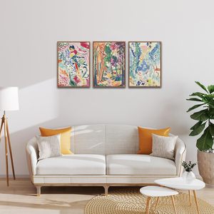 Ensemble d'art mural sur toile encadrée <span class=keywords><strong>Matisse</strong></span> Gallery, grande décoration murale d'exposition de musée, peinture murale abstraite <span class=keywords><strong>Matisse</strong></span> Garden - Product Image 4