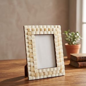 Handcrafted Wooden Photo <b>Frame</b> with Mosaic Tile Design Elegant Display for Family Photos and Home Decor - Product Image 1