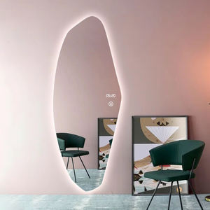 Specchio da parete a figura intera con specchio da toeletta a led a forma irregolare progettato da parete con luci - Product Image 4